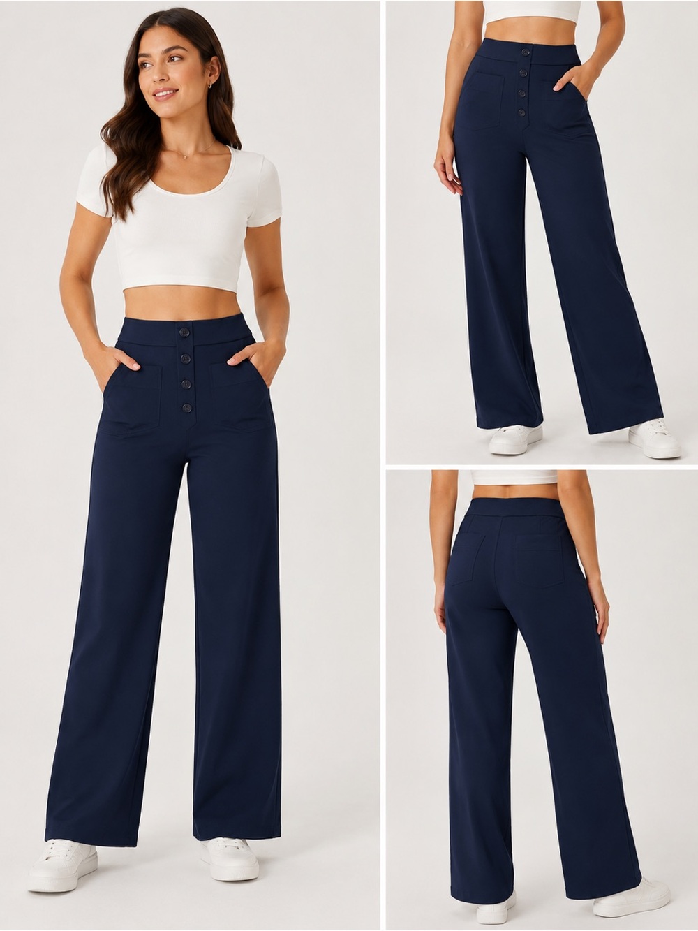 HALARA HaloTek Air High Rise Button Front Straight Leg Pants